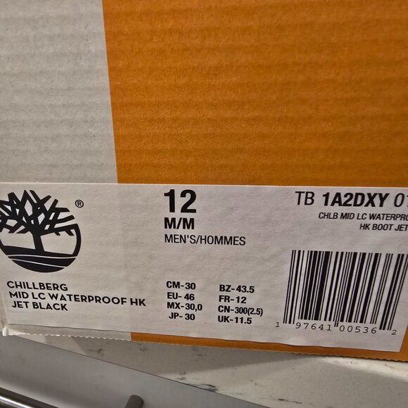 Timberland Chillberg Mid Waterproof Hiking Boot Men's Black Boots TB1A2DXY015 12 - Picture 12 of 15